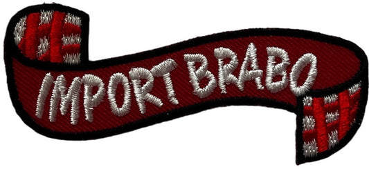 Geborduurd strijkembleem "Import Brabo"