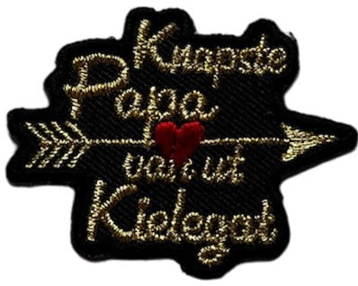 Geborduurd strijkembleem Knapste Papa van ut Kielegat